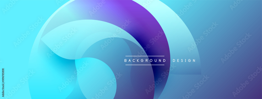 Leinwandbilder Abstract blue purple design. Overlapping circles create dynamic visual effect. Modern background suitable for various projects.