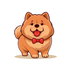 Cute Chow Chow Dog Cartoon Character Illustration