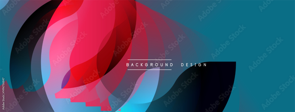 Aufkleber abstract flowing shapes, vibrant colors. dynamic composition creates modern visual impact. backgroun