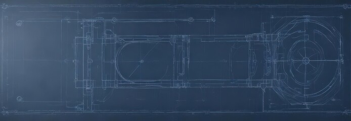 Fototapeta premium Dark blue blueprint photo effect, abstract technical drawing texture, minimal, design