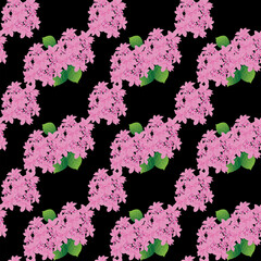 ピンクのゴージャスな紫陽花のシームレスパターン