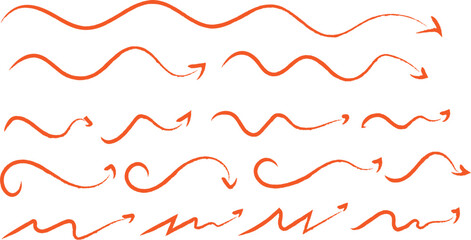 Crayon Arrow Collection – Hand-Drawn Directional Markers with Grunge Texture for Infographics, Presentations, and Educational Designs
