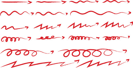 Crayon Arrow Collection &ndash; Hand-Drawn Directional Markers with Grunge Texture for Infographics, Presentations, and Educational Designs
