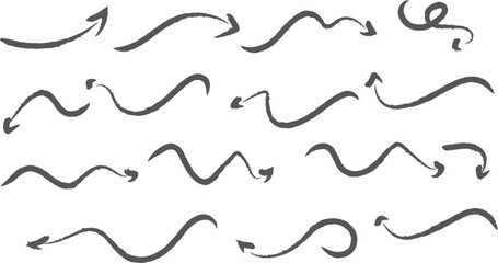 Crayon Arrow Collection – Hand-Drawn Directional Markers with Grunge Texture for Infographics, Presentations, and Educational Designs
