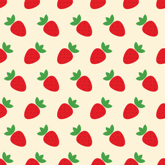 Seamless summer bright pattern with red strawberries