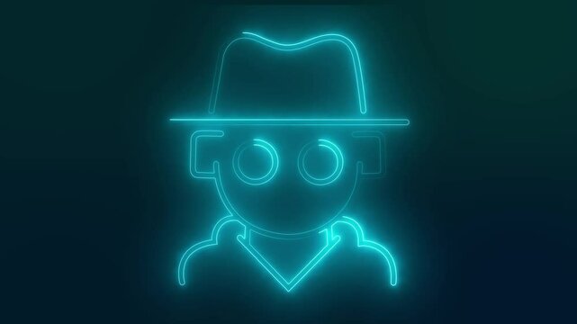 cyan Muslim man icon isolated on blue background. 4K Video motion graphic animation Happy Saint Patricks day. National Irish holiday. 4K Video motion graphic animation - Powered by Adobe