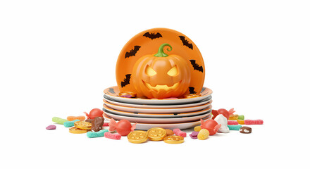 Halloween Pumpkin Candy Basket Spooky Treats  Decorations