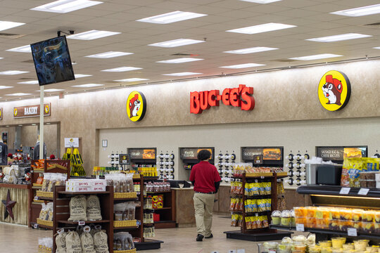 Texas City, TX, USA - Apr 14, 2025: Interior view of the BUC-EE'S convenience store in Texas City, Texas. BUC-EE'S is a chain of 24-hour travel centers and gas stations based in Lake Jackson, Texas.