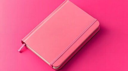 Pink Notebook on Pink Background Mockup