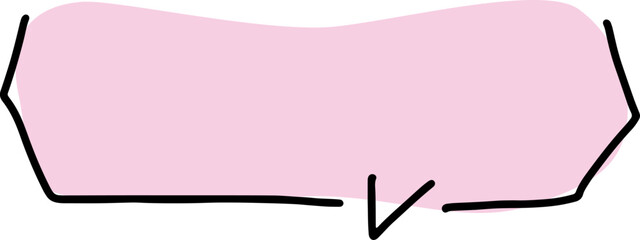 empty speech bubble hand hand drawn black curved lines simple lines with a pale cute pink fill with rounded corners