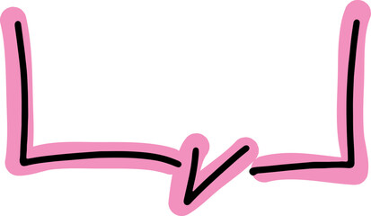 conversational speech bubble hand drawn black curved lines simple lines with a bright pink outline
