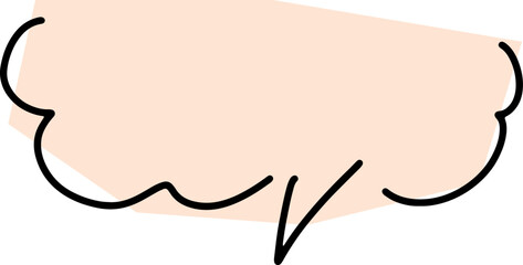 speech thoughts cloud balloon hand drawn black curved lines simple lines with angular light pink decorative background