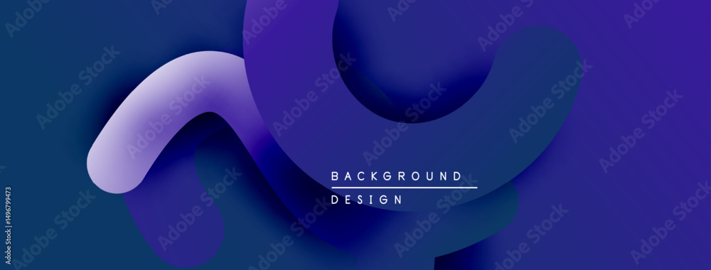 Poster Abstract fluid shapes overlap, creating dynamic blue gradient background. Minimalist design features text background design. Modern aesthetic.