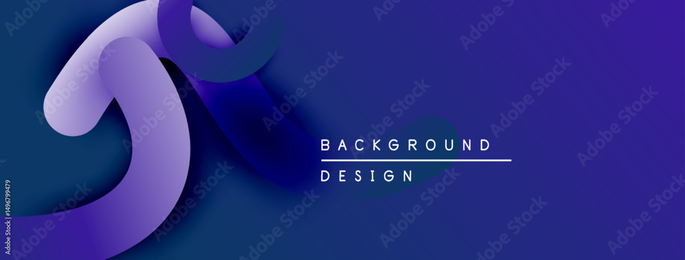 Poster abstract flowing shapes, purple hues, gradient background. modern design element for digital project