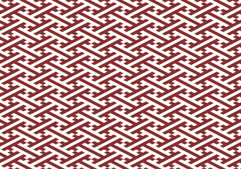 Burgundy Sayagata Japanese Pattern on White – Seamless Vector Background