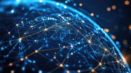 Global network connection visualized as a glowing, interconnected sphere