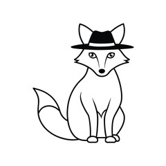fox wearing a fedora