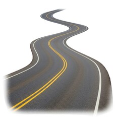 Obraz premium Winding asphalt road illustration on white background