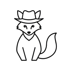 fox with a hat