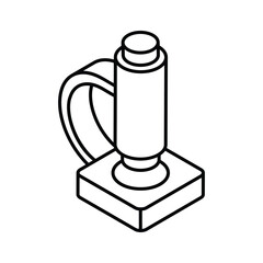 Visually appealing isometric icon of scientific microscope