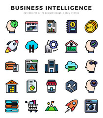 Business Intelligence. Lineal Color icons Pack. vector illustration.