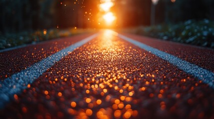 Sunset Glow on Running Track