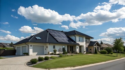 Eco-Friendly Countryside Home with Solar Panels and Scenic View