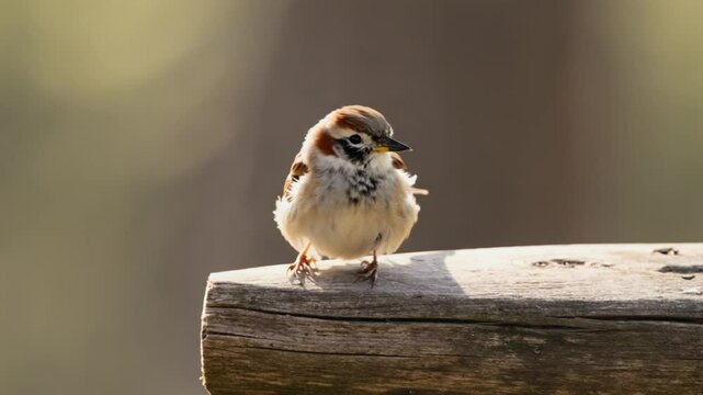 sparrow on a fence. 