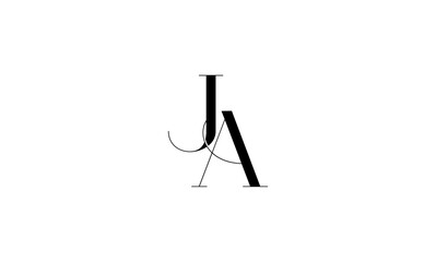 JA initial letter, monogram logo