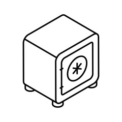 A trendy isometric icon of medical storage locker