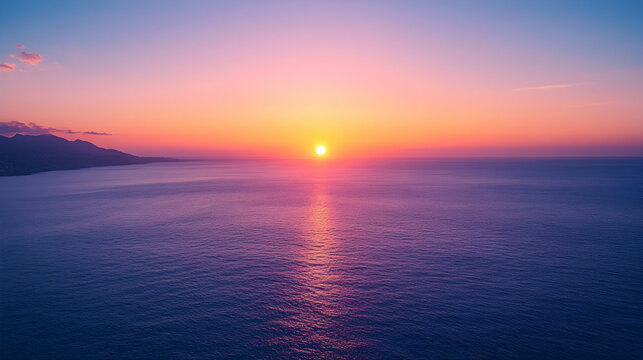 A scenic sunset over a tranquil s  9FBF6