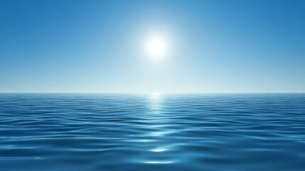Obraz premium Calm Ocean with Sunlight Reflecting on Water