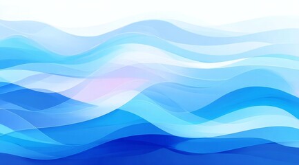 Abstract Blue Wavy Lines Background