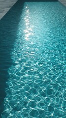 Obraz premium Turquoise swimming pool ripples under bright summer luxury light