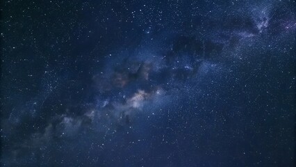 Fototapeta premium Starry Milky Way Galaxy with Deep Blue Sky Cosmic Glow Background