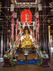 Lanna style Buddha in  temple, Chiang Mai province.