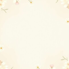 Fototapeta premium Soft minimalist spring background with delicate floral illustrations in pastel colors