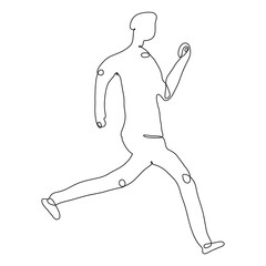 Single line drawing athletic man running fast energetic movement sport fitness healthy lifestyle active person exercise wellbeing