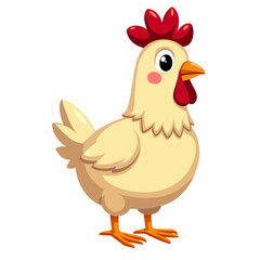 Vector illustration of a cartoon chicken