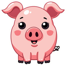 Fototapeta premium Vector illustration of a cute pig