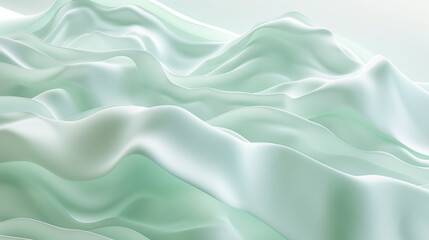 Fototapeta premium mint green and white color scheme, creating a serene and tranquil atmosphere. The surface appears smooth, with subtle highlights and shadows enhancing the depth and realism.