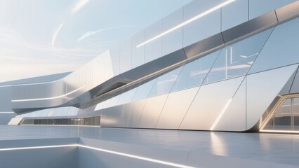 Obraz premium Modern Architectural Structure with Reflective Glass Panels