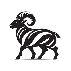 goat vector silhouette clip art logo design illustration