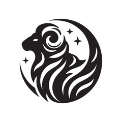 goat vector silhouette clip art logo design illustration