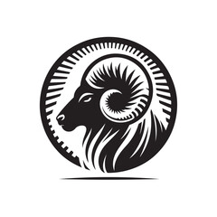 goat vector silhouette clip art logo design illustration