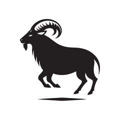 goat vector silhouette clip art logo design illustration