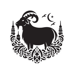 goat vector silhouette clip art logo design illustration