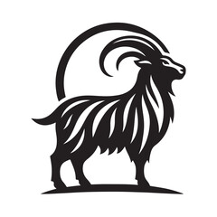 goat vector silhouette clip art logo design illustration