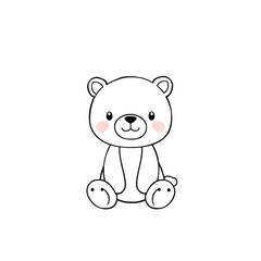 Obraz premium Cute cartoon polar bear sitting illustration