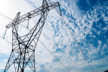 Power Lines Crossing Mountain Landscape in Georgia